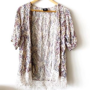 5/$25 Bobeau Boho Hippie Kimono with Fringe